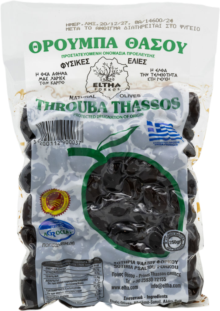 Thassos Oliven Throumbas vakuumiert 250 g.