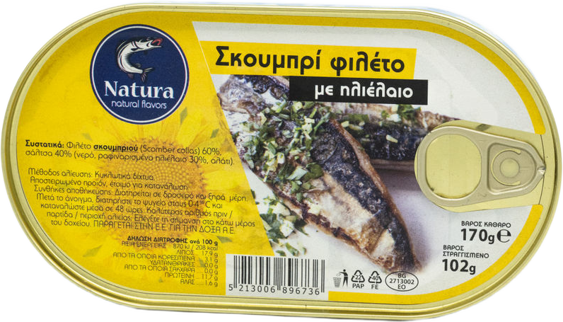 Natura Skoumpri-Makrelenscheiben in Öl 170 g