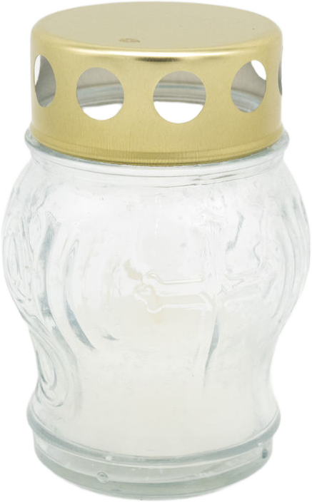 Glaskerze weiß (klein)